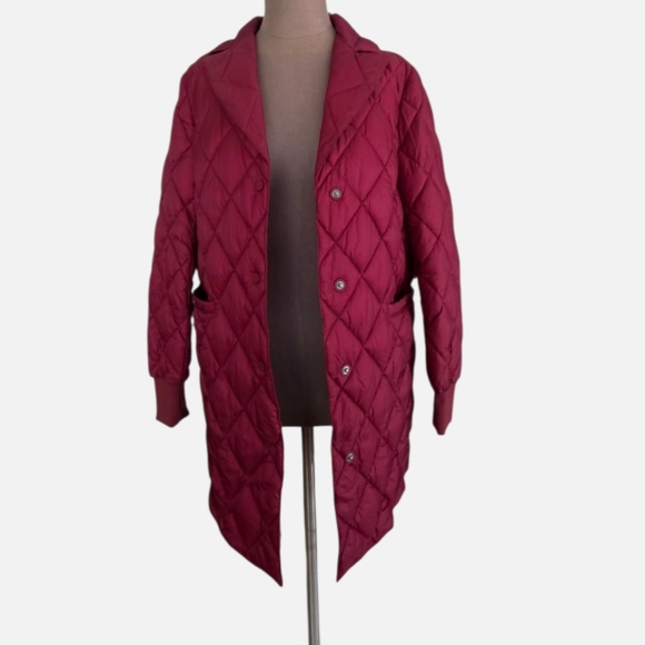 Dawn Levy Jess Diamond Quilted Water Resistant Packable Jacket S NWT Berry Red - Picture 5 of 16